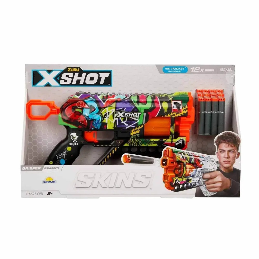 36561 X-Shot Skins Griefer 12 li Sünger Dart Atan 32 cm 3