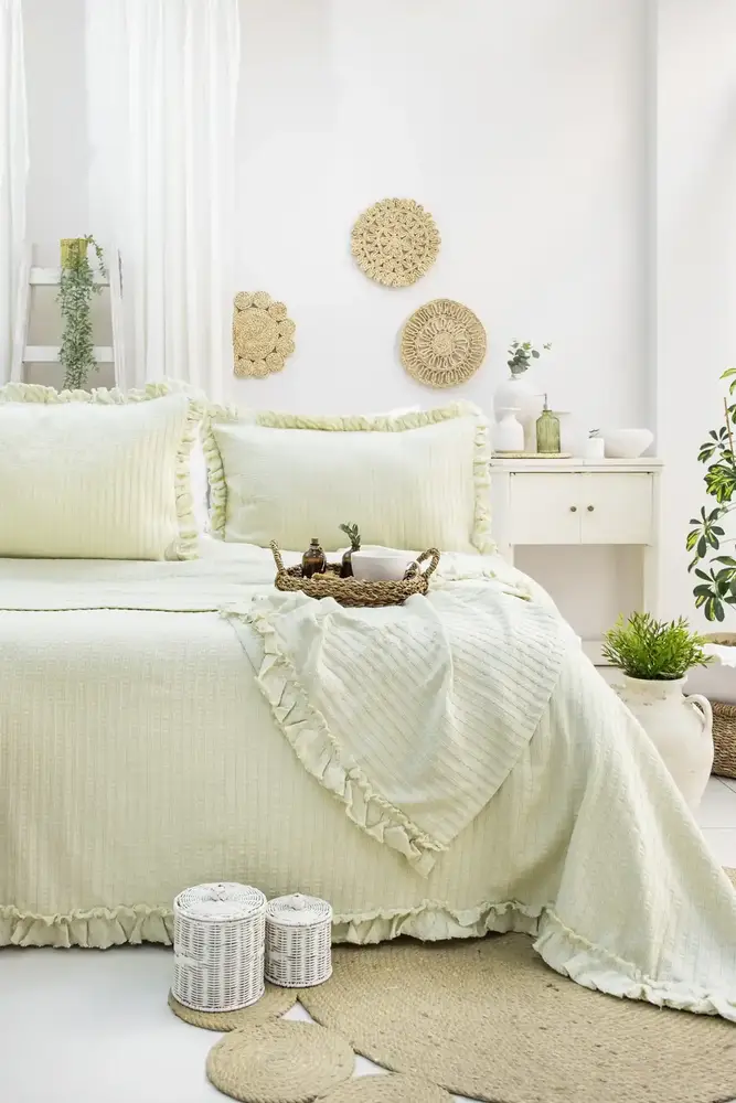 Şaheser Home Collection Yatak Örtüsü Çift Kişilik Marta Yeşil