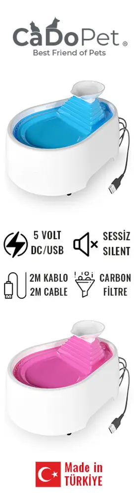 Kedi Köpek Su Pınarı Şe 2 Litre - 5 volt ( usb'li ) Mi 5