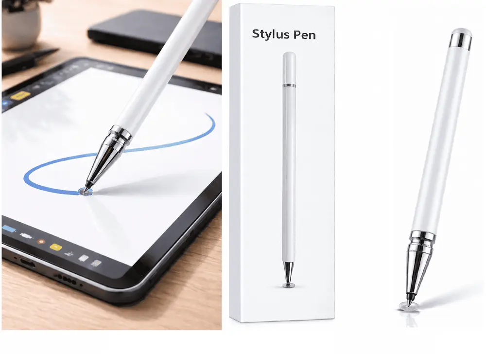 Vivo V23 Uyumlu Dokunmatik Stylus Kalem Disk Uçlu Hassas Beyaz Tablet Telefon Çizim Kalemi 2