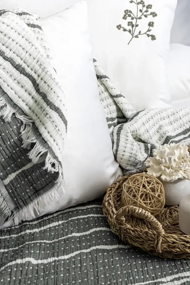 Şaheser Home Collection Yatak Örtüsü Seti Sera Haki 2