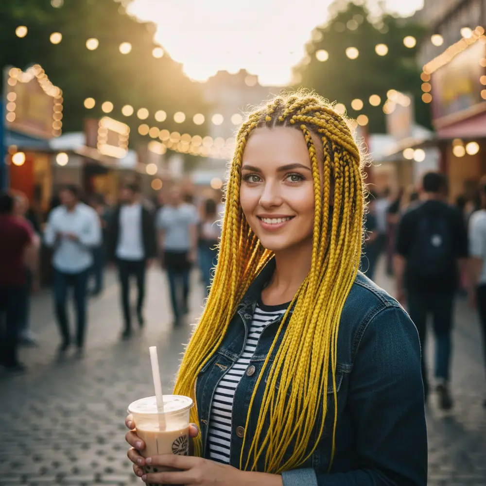 Afrika Örgüsü Ve Rasta İçin Sen / Sarı 2
