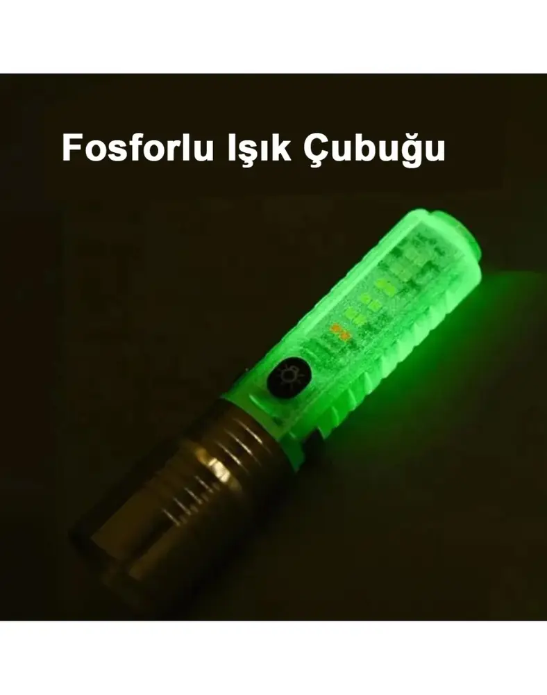El Feneri 8 Mod Şarjlı Fosforlu Mıknatıslı Led El Feneri 5