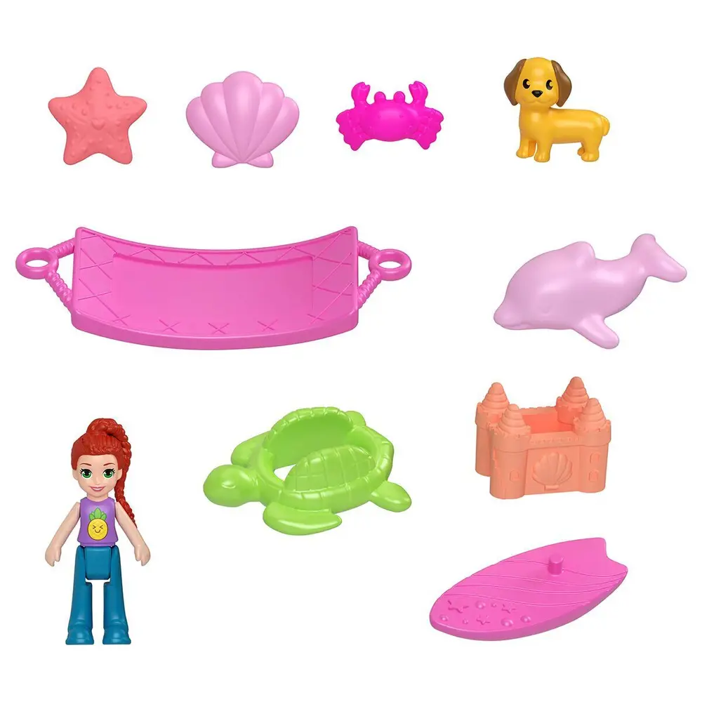 JFV00 Polly Pket Ananas Köpekçik Plajı Mini Oyun Seti 5