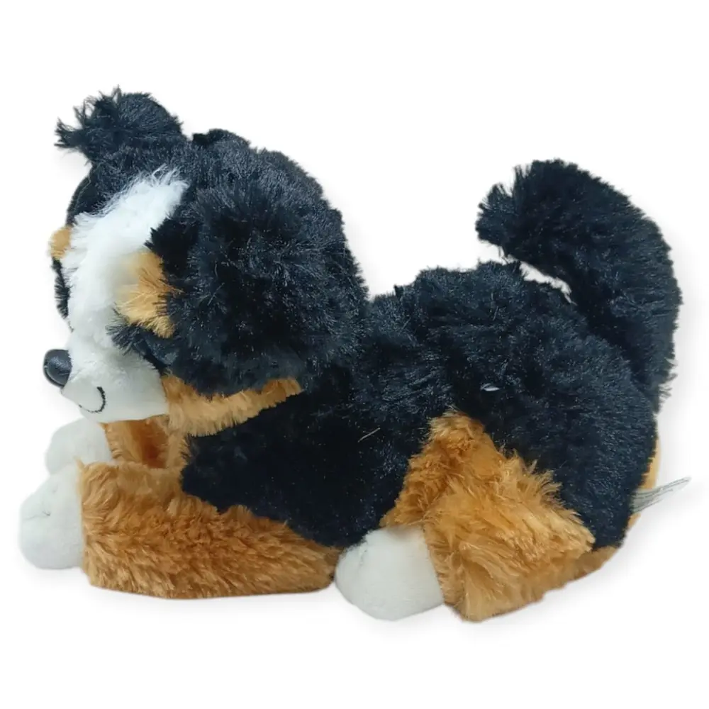 Sesli Peluş Yatan Köpek 25 cm - Siyah Kahve - 1 ADET 4
