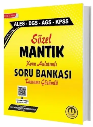 Tasarı Yayınları ALES DGS KPSS MEB-AGS Sözel Mantık Konu Anlatımlı Soru Bankası Çözümlü