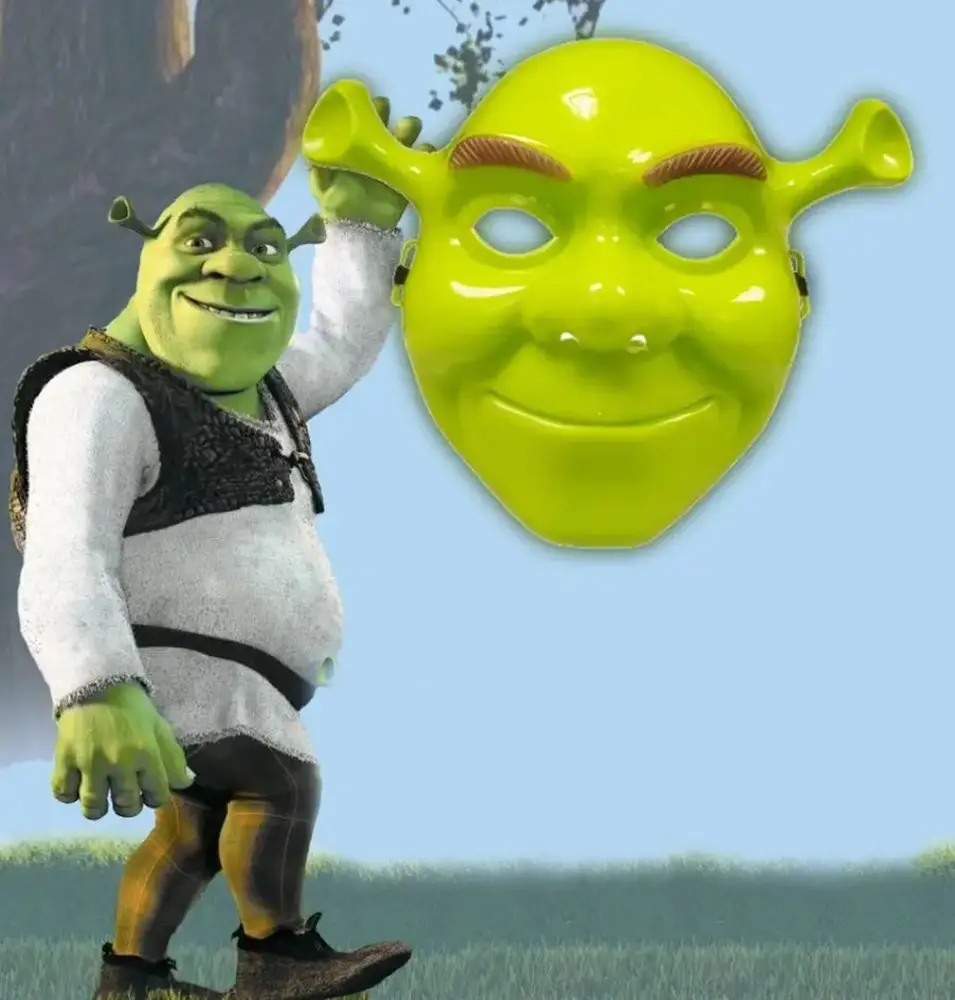 Yeşil Shrek Maskesi 21x25 cm 2