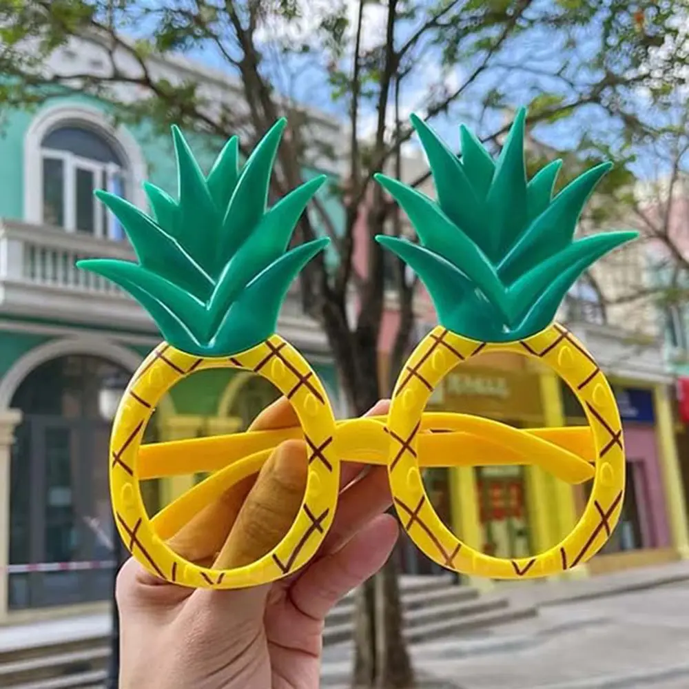 Tropikal Hawaii Ananas Şekilli Parti Gözlüğü 9.5 x 14 cm 4