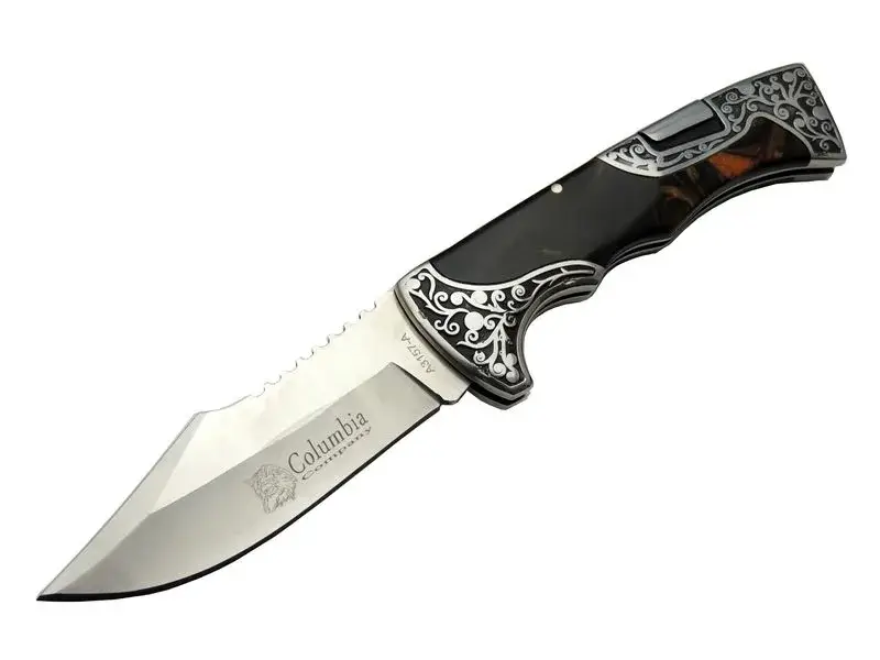 A3157B Kahverengi / Kamp Çakı 23 cm - İşlemeli Saplı,