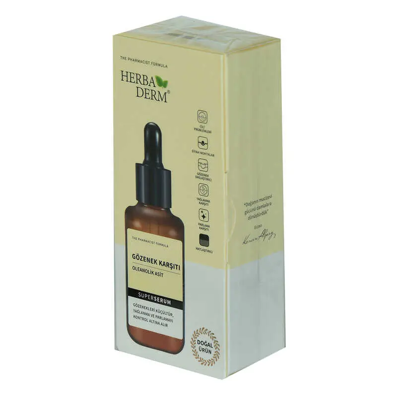 Superserum Oleanolik Asit Gözenek Karşıtı Doğal Yüz Serumu 30 ML 3