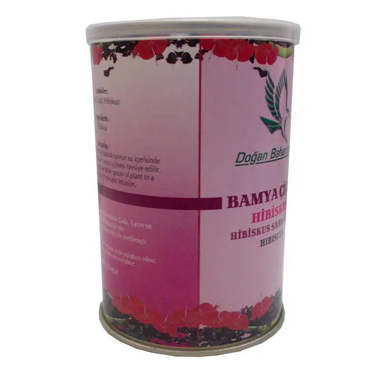 Afrika Bamya Çiçeği Hibiskus Mekke ü Doğal 100 Gr Teneke Kutu 4