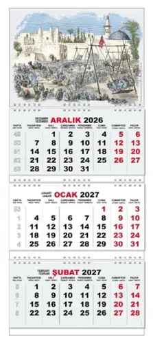 2027 Gemici Duvar Takvimi - Filistin