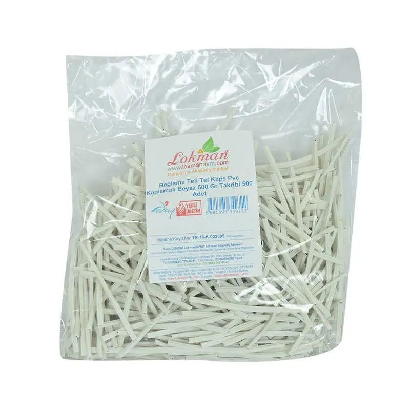 Bağlama Teli Tel Klips Pvc Kaplamalı Beyaz 500 Gr Takribi 500  1 Paket 3