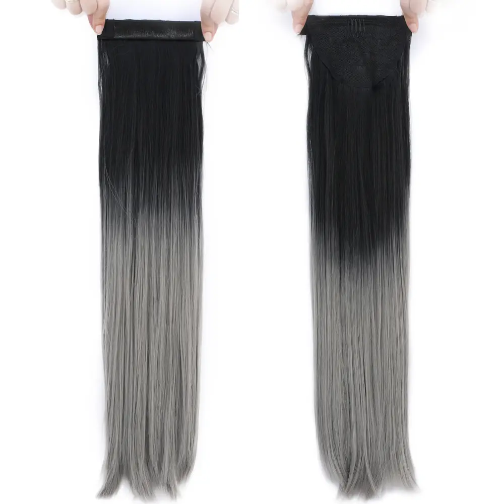 Fiber Sen Sihirli At Kuyruğu / Siyah / Gri Ombreli 3