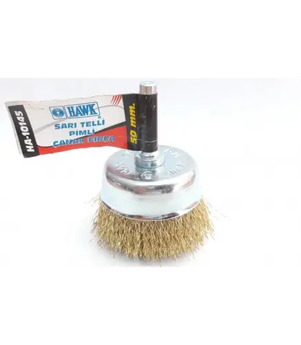 HA10145 Pimli Sarı Tel Çanak Fırça 50 mm