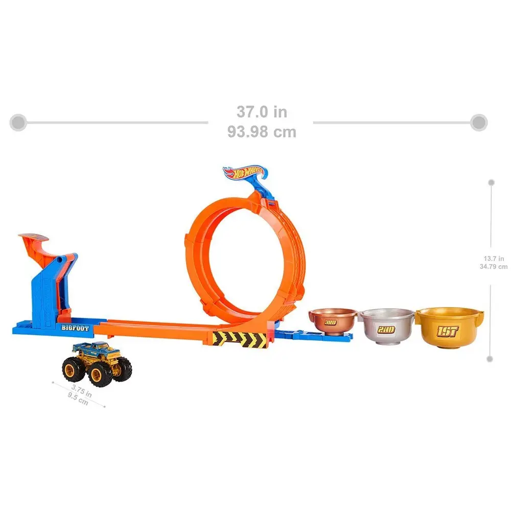 JBX64 Hot Wheels Trucks Döngü ve Takla Bigfoot Oyun Parkuru 5