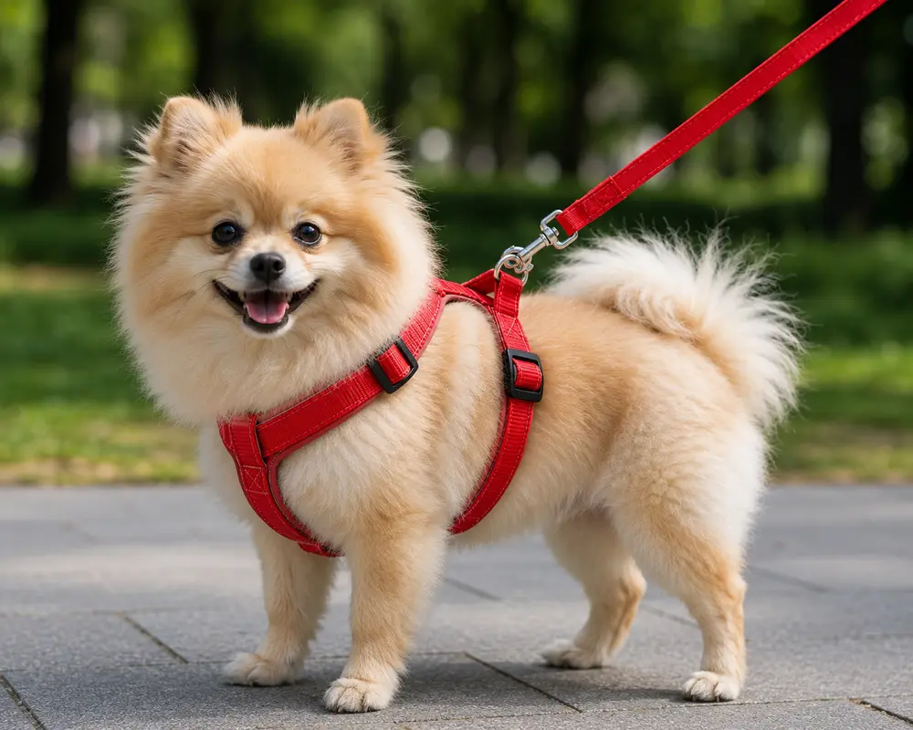 Gezdirme Kayışlı Dokuma Köpek Göğüs Tasma Seti 32*47-110 cm Kırmızı 5