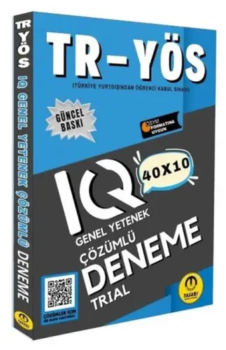 Tasarı TR YÖS IQ 40X10 Çözümlü Deneme