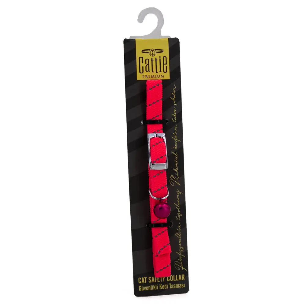 Ayarlanabilir Elastik Kedi Boyun Tasması 1 cm x 30 cm Pembe