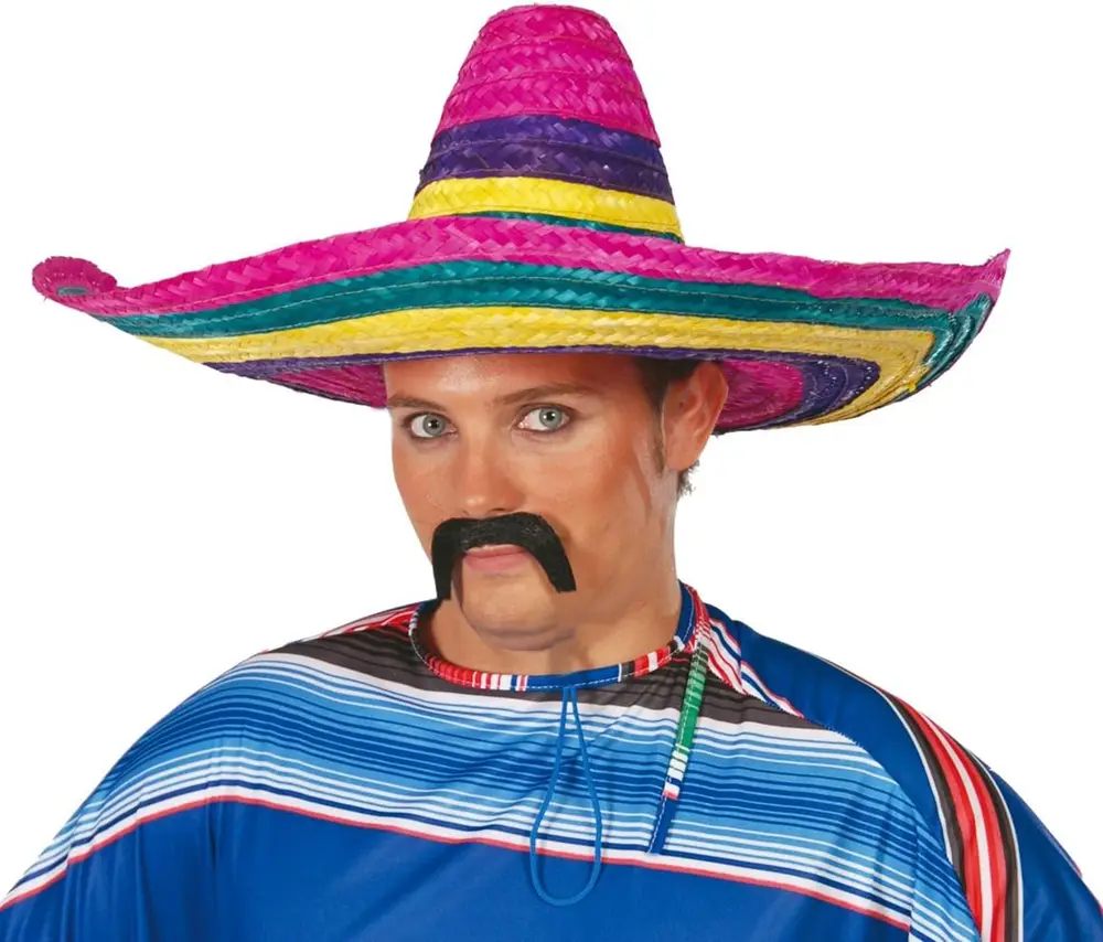 Sombrero Meksika Şapkası Renkli Örme Hasır Yetişkin Boy 2