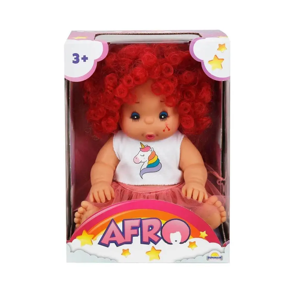 20040 Afro Kıvırcık lı Bebek 23 cm -Sunman 4