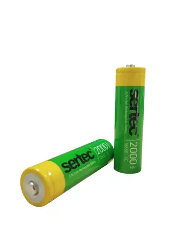Sertec 18650 3.7V 2000 Mah 1C Li-ion Şarjlı Pil Başlı