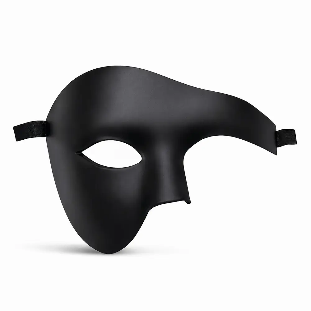 Siyah Yarım Erkek Maske – Phantom Parti & B Maskesi