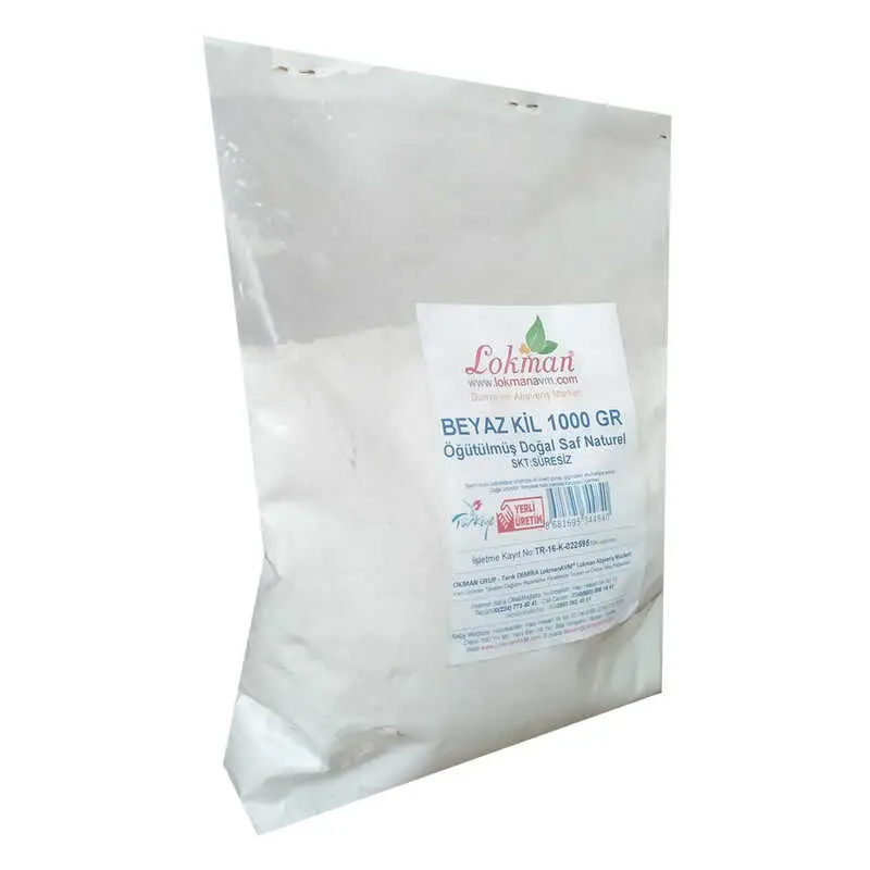 Beyaz Kil Öğütülmüş Doğal Saf Naturel 1000 Gr Paket 5