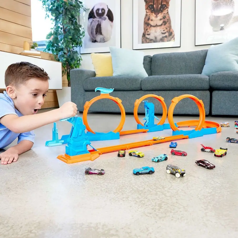 JDW39 Hot Wheels Track Creator Triple Loop Speed Kit 5
