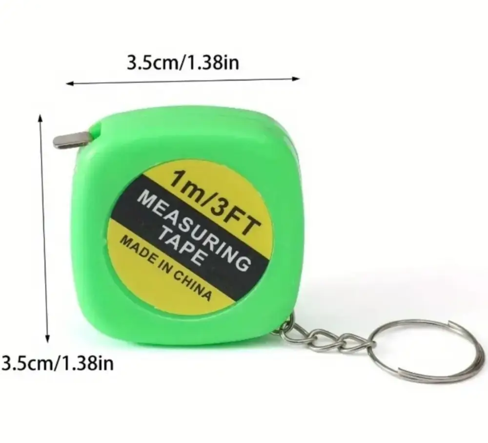 3 Adet Metre Anahtarlık 1 Metre Şerit Ölçüm Bandı Cep Tipi Taşınabilir Metre 2