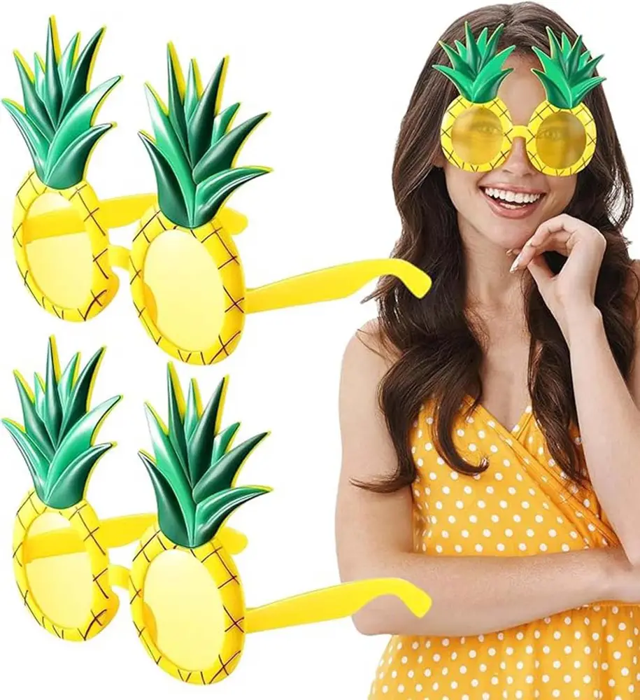 Tropikal Hawaii Ananas Şekilli Parti Gözlüğü 9.5 x 14 cm 2
