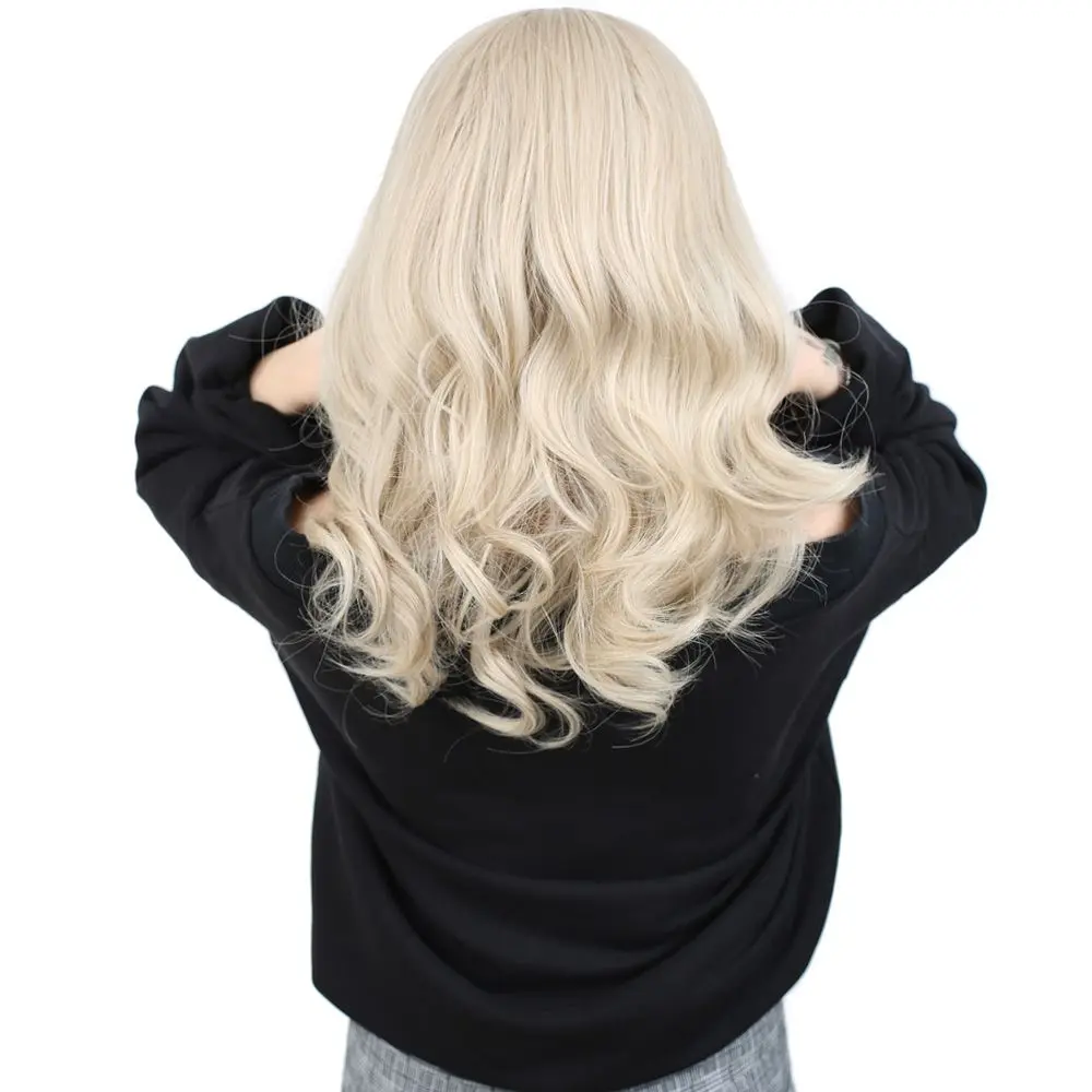 Daalı Perçemli Orta Boy Fiber Sen Peruk / Balköpüğü / Platin Röfleli 4