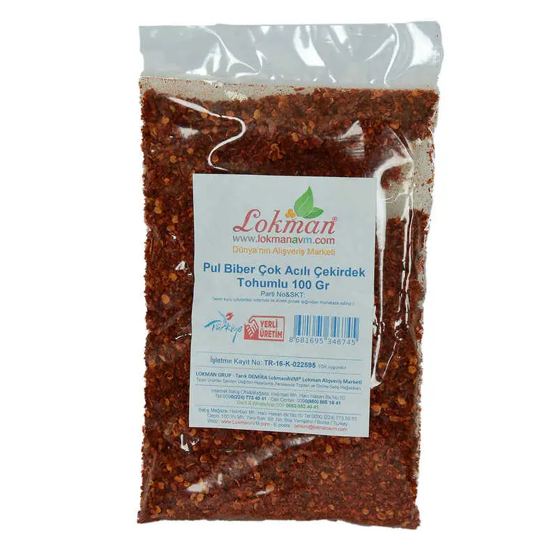 Pul Biber Çok Acılı Çekirdek lu 100 Gr Paket 3