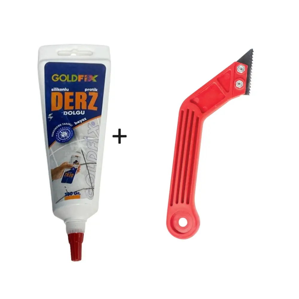 Beyaz Derz Dousu - Labo Küvet Fayans Derzi kalemi 380gr + Sökme Temizleme Spatula Set