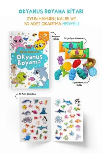 Okyanus Boyama Kitabı - Oyun Hamurlu - 3 Yaş +