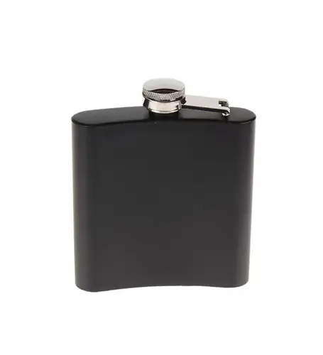 Siyah 9 oz Çelik Cep İçki Kanyak Matarası
