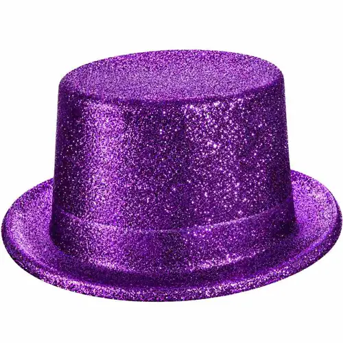 Mor Simli Glitter Silindir Parti Şapkası