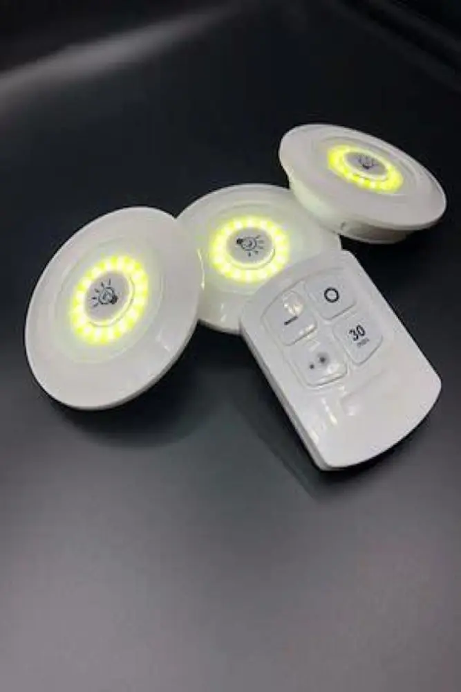 3lü Uzaktan Kumandalı Yapışkanlı Kablosuz Led Spot Lambalar 3