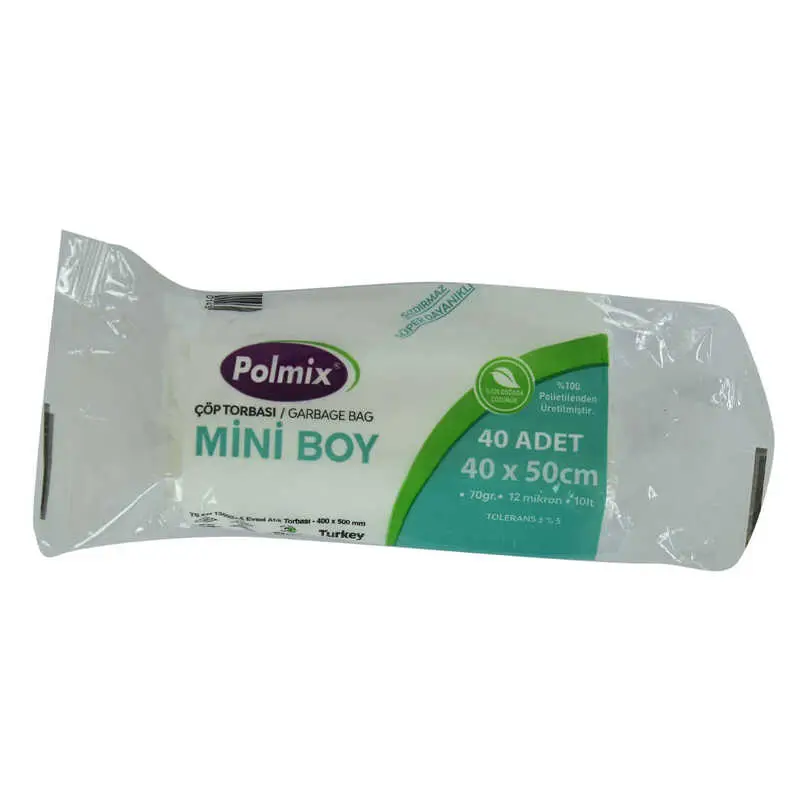 Torbası Mini Boy 40x50Cm 70Gr 12Mikron 10Lt Şeffaf Rulo 40 Adet 3