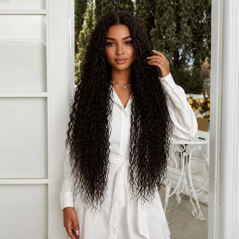 Afro Daa Fiber Sen Tül Peruk / Koyu Kestane 3