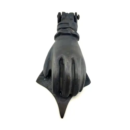 Antika Tarz Dekoratif Pirinç El Kapı Tokmağı, Taktak - 167x75 mm, Oksit