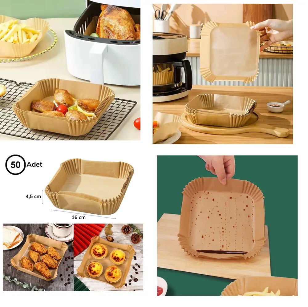 Airfreyer Fritöz Kağıdı Kare XL / XXL 50li 3
