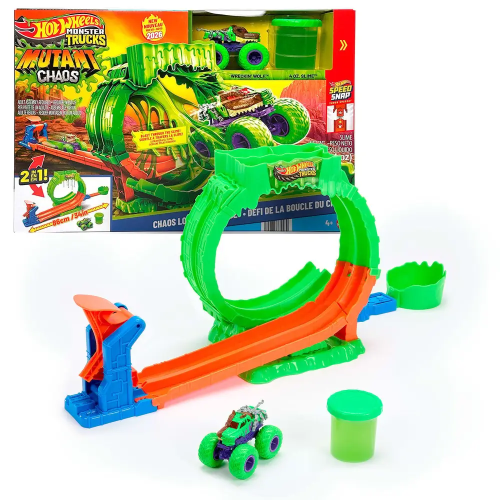 J91 Hot Wheels  Trucks Mutant Kaosu Çemberde Yarış Oyun Seti 2