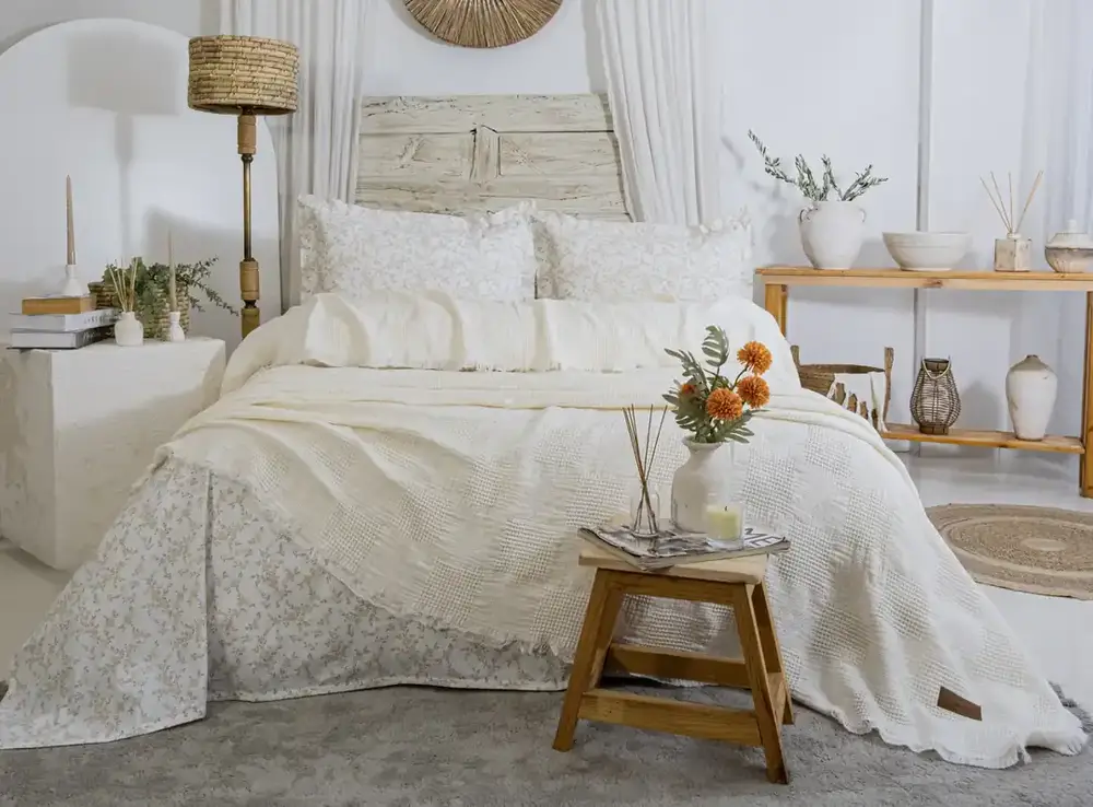 Şaheser Home Collection Müslin Yatak Örtüsü Çift Kişilik Pamela