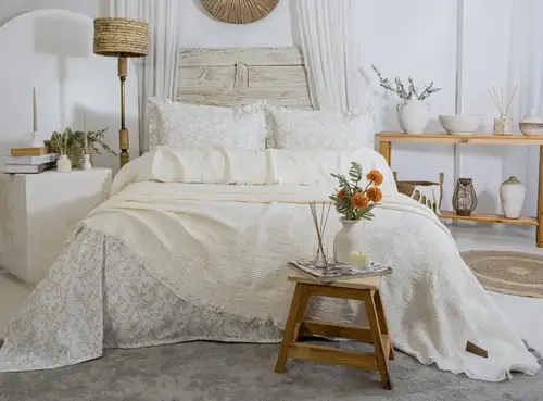Şaheser Home Collection Müslin Yatak Örtüsü Çift Kişilik Pamela