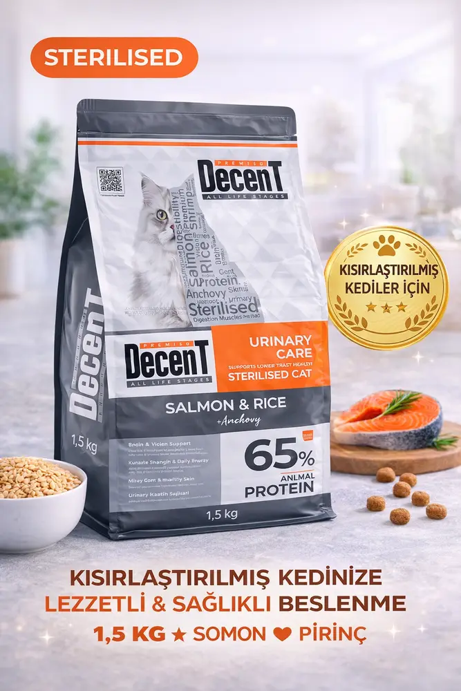 Decent Urinary Care Balıklı ve Pirinçli Kısırlaştırılmış Kedi sı 1.5 Kg 2