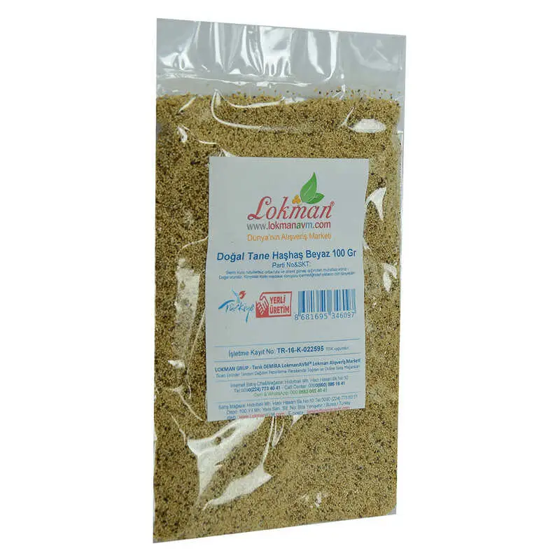 Haşhaş u Tane Doğal Beyaz 100 Gr Paket 4