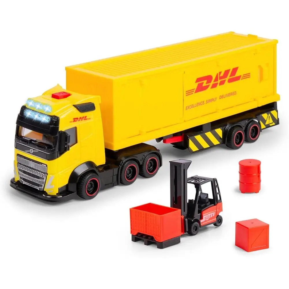 203747018 Dickie DHL Truck
free wheel Volvo FH16 Truck light sound interior,