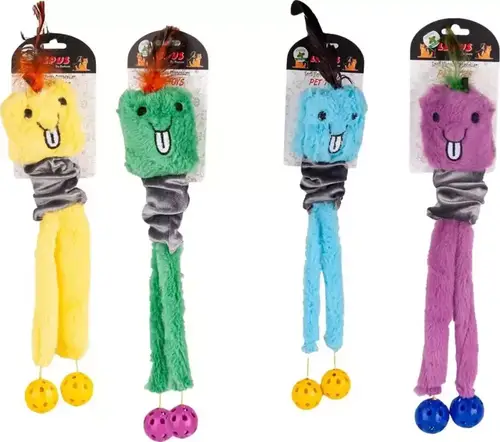Uzayabilen Peluş Toplu Yaylı Kedi Köpek Oyuncağı Çeşitli Renklerde 45 cm