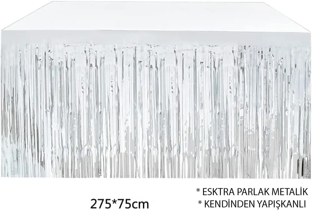 Gümüş Metalize Masa Eteği 275x75 cm – Kendinden Yapışkanlı 5